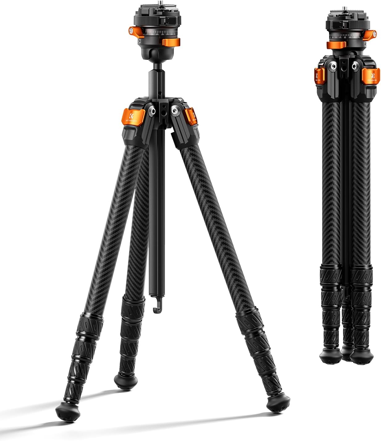 カメラ三脚カーボンK&F CONCEPT 最大高さ153cm カーボン三脚、軽量三脚、360